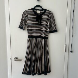 Kate Spade Striped Fit & Flare Sweater Dress